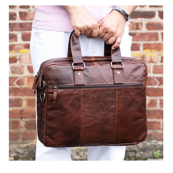 jack Bags Jack Coach Voyager Buffalo Leather Laptop